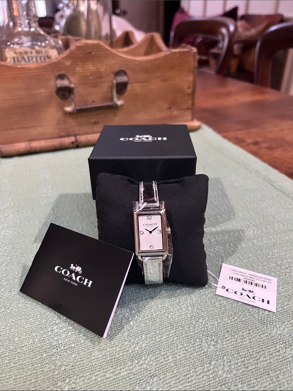 NWT Coach Liz Watch with Metallic Silver Strap